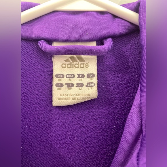 Small purple and black stripped adidas track jacket. - Picture 3 of 3